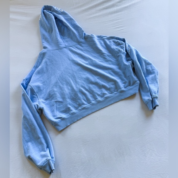 Barstool Chicks Call Her Daddy I Am Unwell Cropped Blue Hoodie Womens Sz Large - Picture 2 of 4